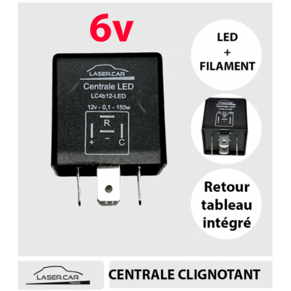 CENTRALE CLIGNOTANT 4 BROCHES LC600. 6V UNIVERSELLE